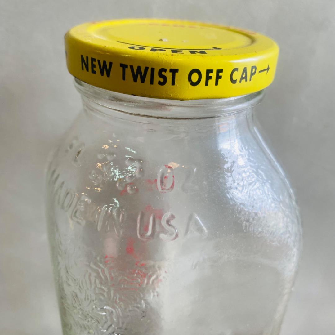 【USA vintage】ガラス瓶 ミルクジャー