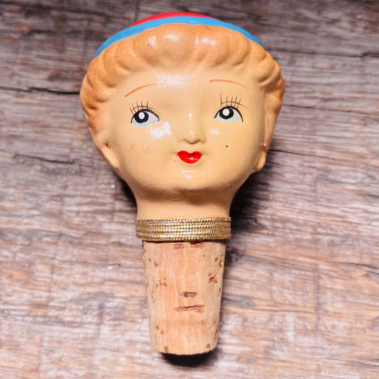 【1950s vintage】 ENESCO ボトルストッパー コルク栓人形 ワイン