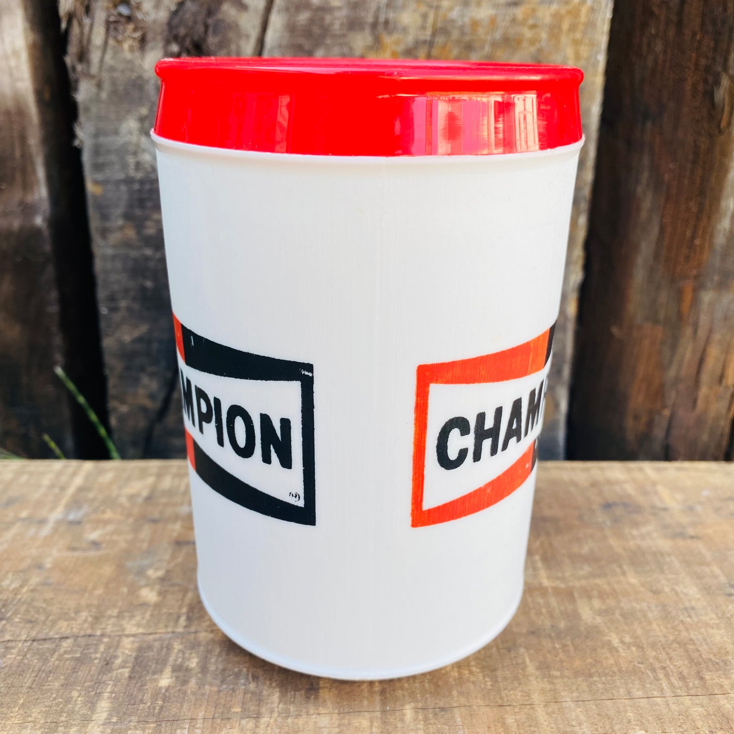 【70’s vintage 】CHAMPION ビンテージ　チャンピオン　スパークプラグ　レーシング　プラスチック　ビアマグ　ビアジョッキ　