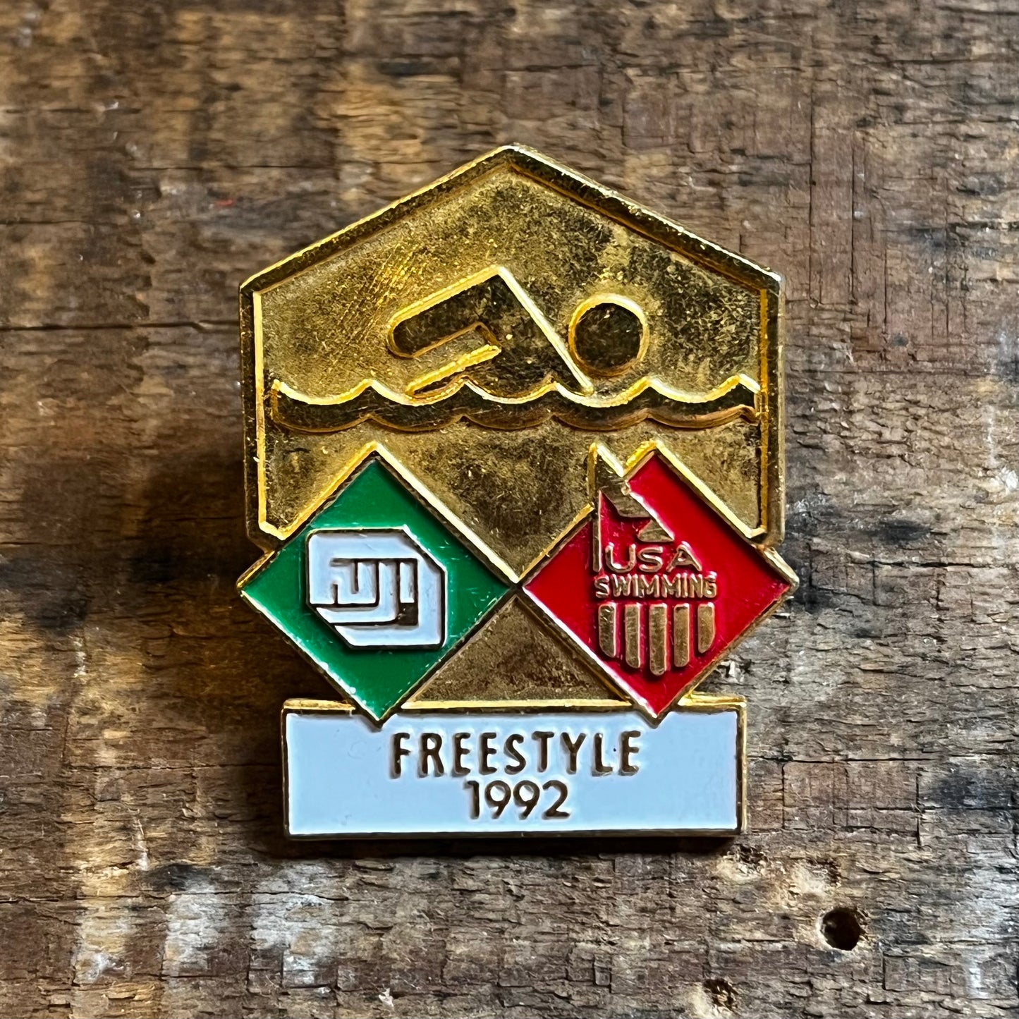 【USA vintage】1992 バルセロナオリンピック Freestyle ピンバッジ